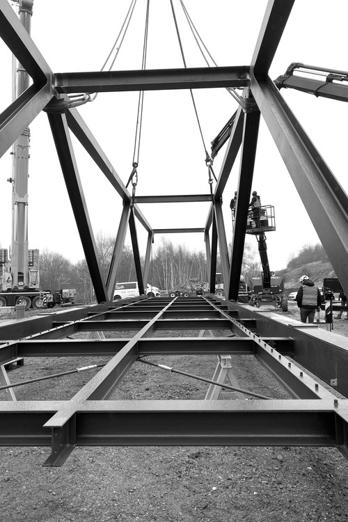 Montage der Brücke Haldensprung