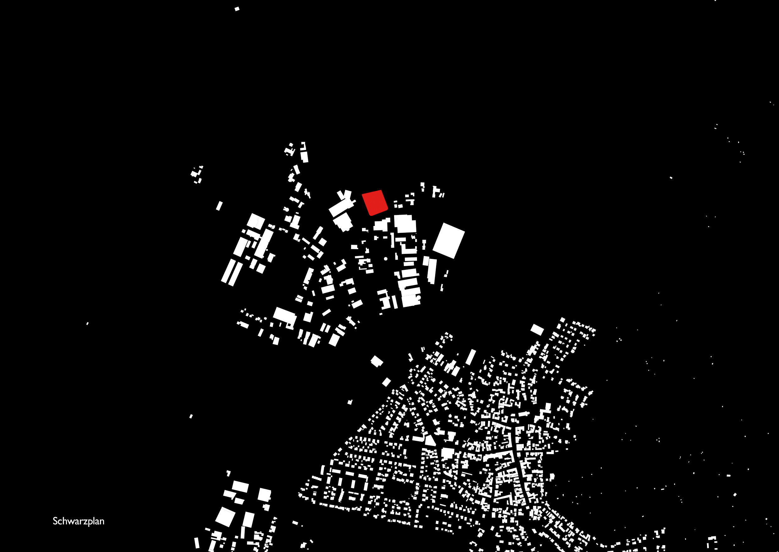 Schwarzplan Kippenheim mit rot eingefärbtem Werk 3 der Firma Neugart